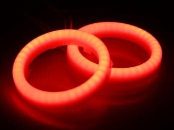 LED Angel Eyes Rings - HI:PE 62mm, Red