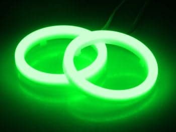 LED Angel Eyes Rings - HI:PE 72mm, Green