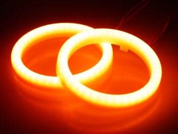 LED Angel Eyes Rings - HI:PE 72mm, Orange