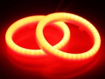 LED Angel Eyes Rings - HI:PE 72mm, Red